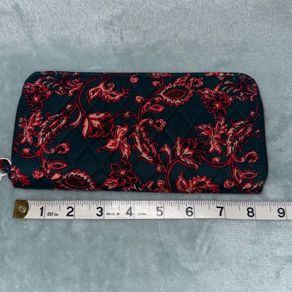 Vera Bradley Quilted Floral Wallet - Green and Red - Picture 12 of 14
